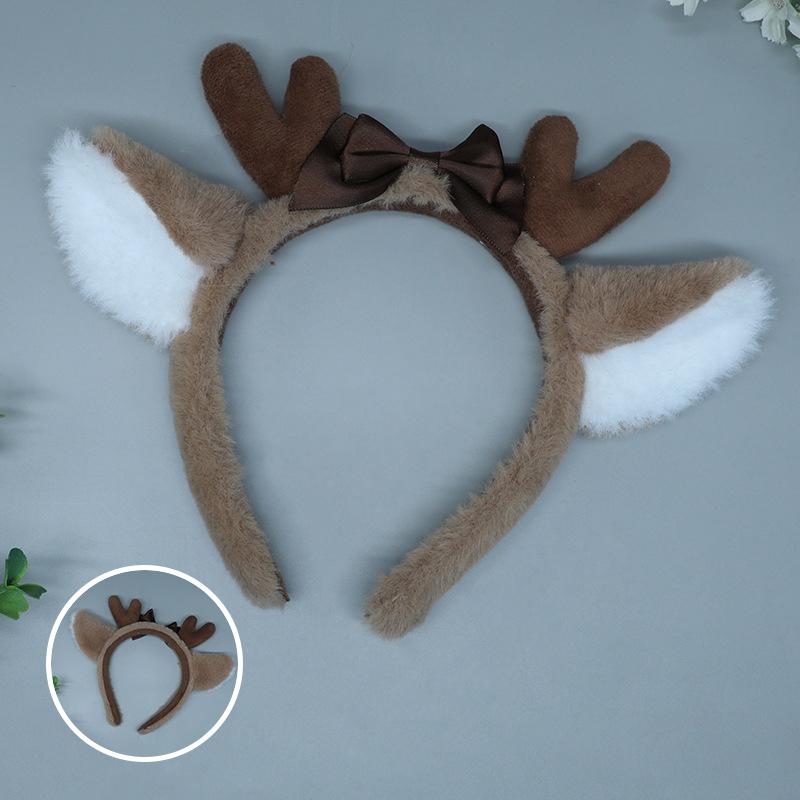 

1 Piece Cosplay Deer Ear Head Hoop Unisex Reindeer Antler Headband Lolita Christmas Party Headpiece Festival Headwear