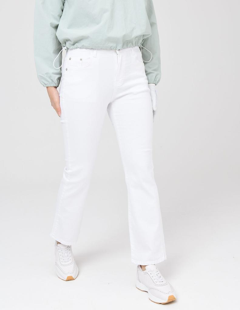 DOYOUKNOWMC 25Ss Thin Cotton Spandex Waistband Semi-Bootcut Autumnal Light White Pants
