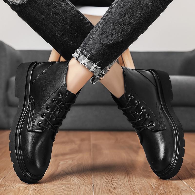 Fashion Men's Casual Shoes Classic Business Leather Shoes for Men Fashion Handcrafted Men's Dress Shoes Comfortable Flats High Top Boots