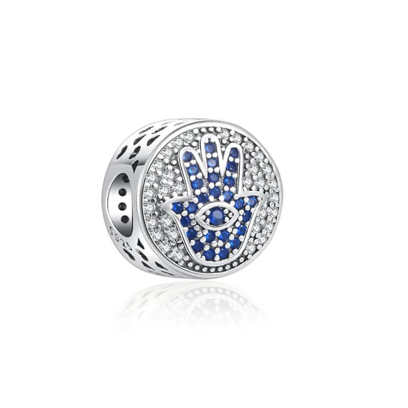 925 Silver Eye of Greece Devil Pendant Charm Bead for DIY Women Jewelry Bracelet Necklace
