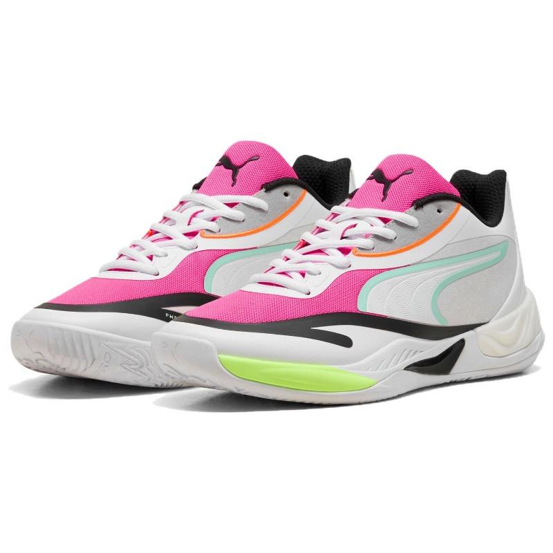 Puma Scarpe da Basket Unisex All-Pro Nitro Basse Rosa Bianco Blu 312374-02