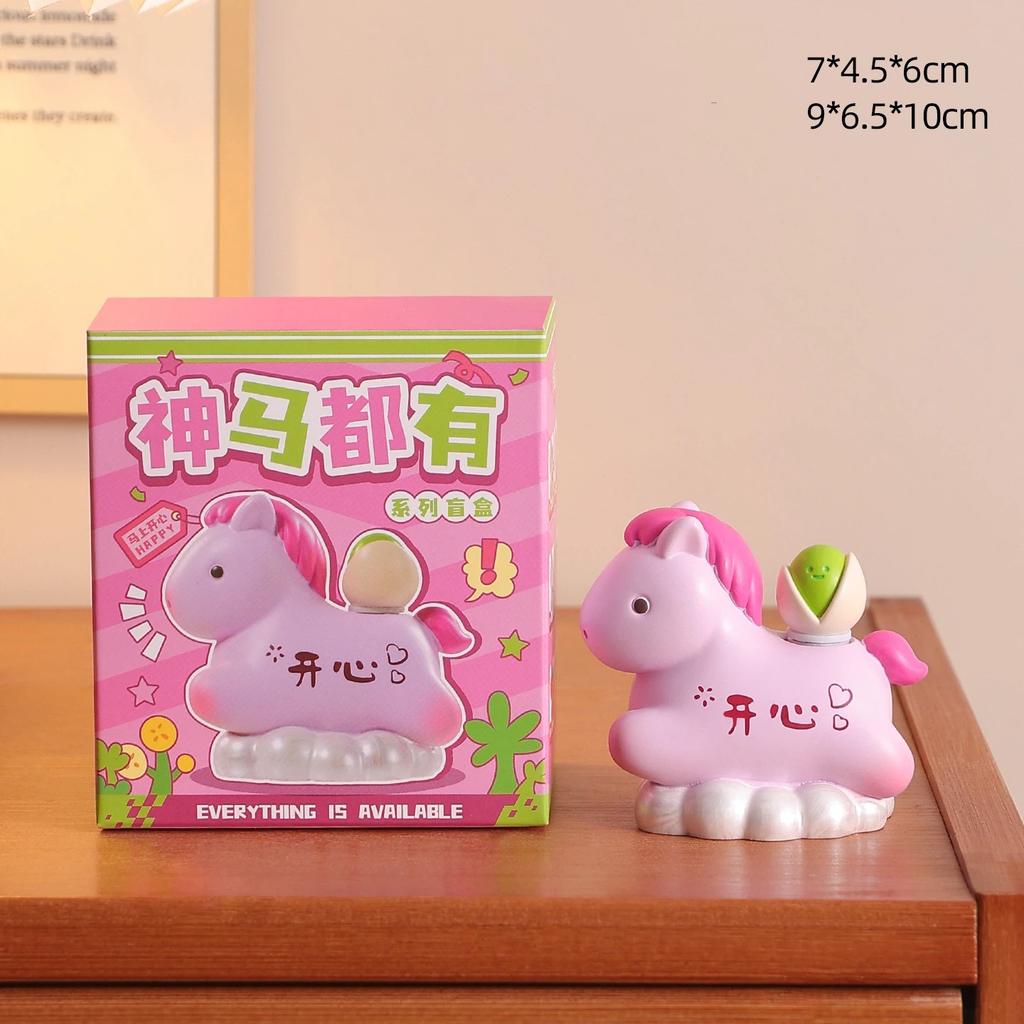 1Pc Creative Transfer Zodiac Horse Back Lucky Bag Ingot Can Be Rotated Home Decoration Office Desktop Decoration