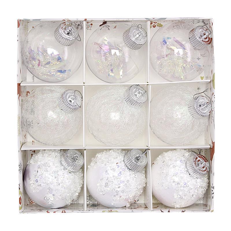 Hand-Painted Christmas Ball Ornament Set – Decorative Thread Balls for Holiday Decor