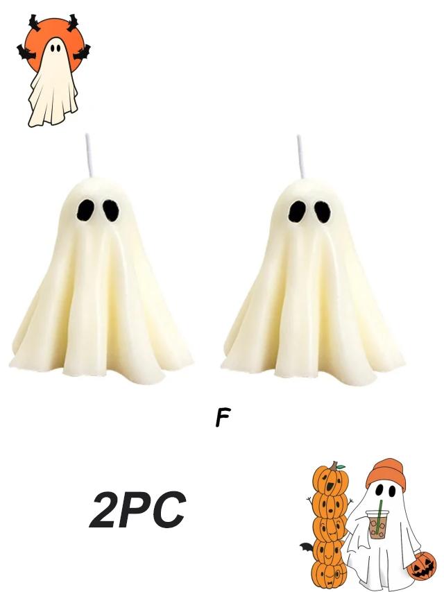 1/2pcs Halloween Ghost Candle Handcrafted Scented Candle Atmosphere Candle With Spooky Design Gift Fragrance Candle Party Decor