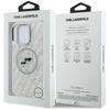 Karl Lagerfeld IML Glitter Karl & Choupette Heads Logo MagSafe Case for iPhone 16 Pro Max Gray