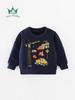 Children's Round Neck Sweatshirt with Cartoon Excavator Print, Boys Long Sleeve Pullover for Autumn/Winter, In Stock