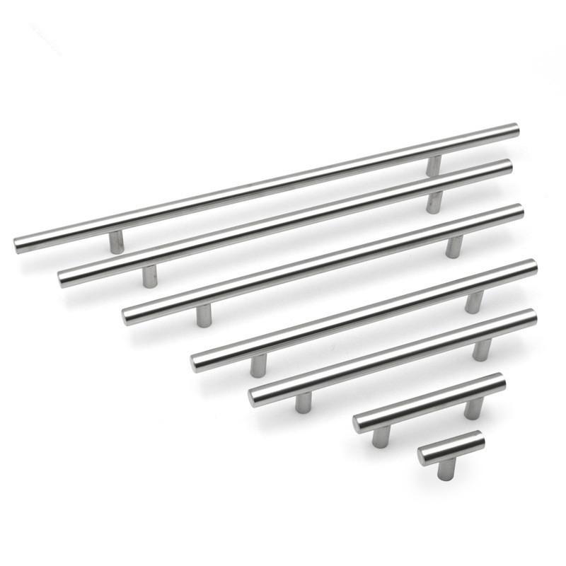 10pcs Stainless Steel Kitchen Cabinet Door Handle, Brushed Steel T Handle for Wardrobe Door Kitchen Drawer Door Handle