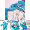 Adorable Baby Sullivan Monster Plush Onesie Thick Hooded Pajamas For Autumn Winter