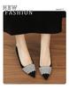2025 Autumn Silver Rhinestone Pointed Toe Low-Cut Women's Shoes - 5CM Hidden Heel, Comfortable Fit