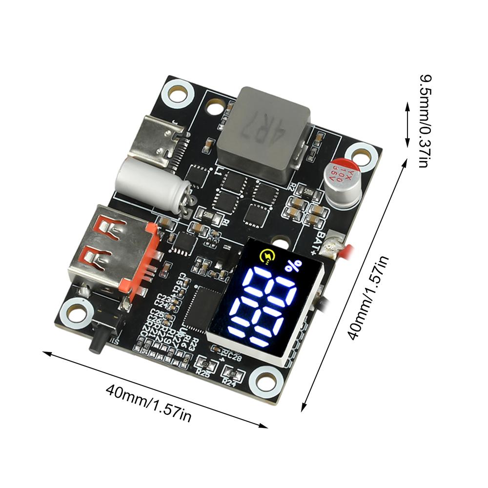 65W Mobile Power Module Bidirectional Fast Charging DIY Circuit Board Dual Interface Type-C USB-A for 3-6S Battery