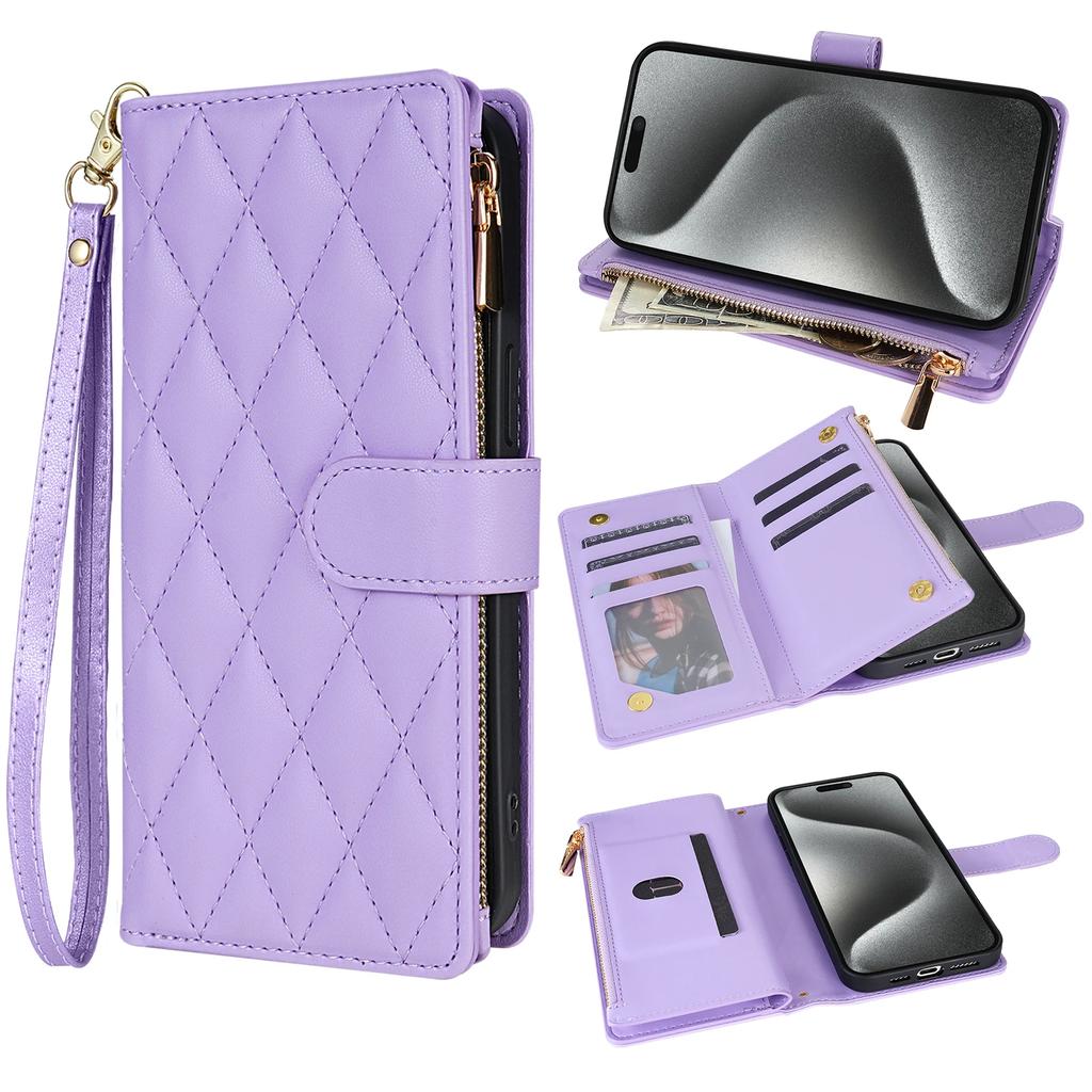 Crossbody Zipper Cards Solt Wallet Leather Case For iPhone 16 Pro Max 15 Plus 14 13 12 11 SE4 XR XS X Lanyard Bag Purse Cover