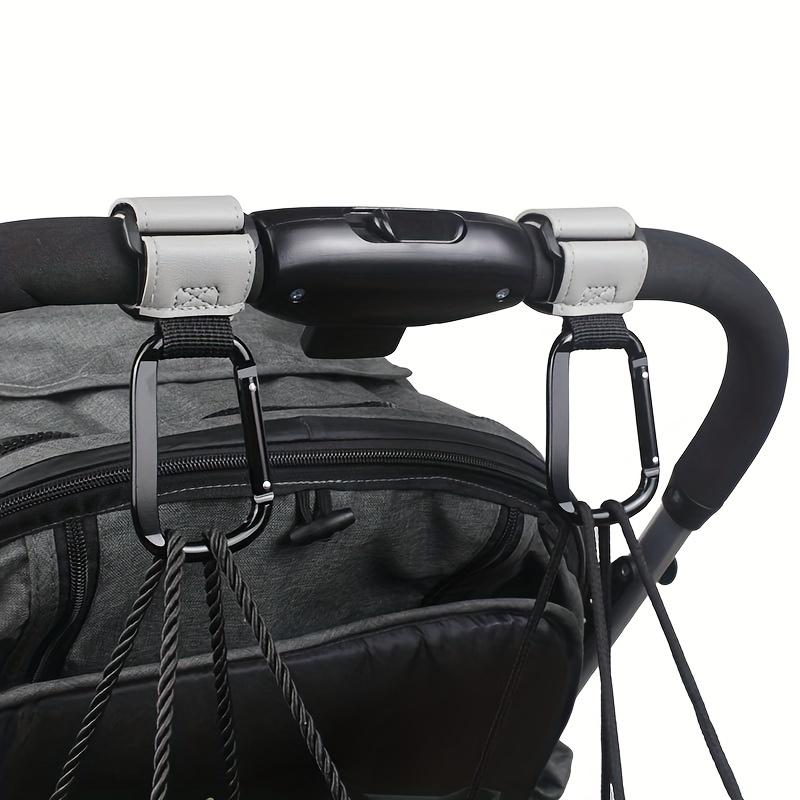 Stroller Hook Clip for Carriages, Shopping Carts & Bags - Durable Faux Leather Universal Hanging Accessory with Secure Clasp