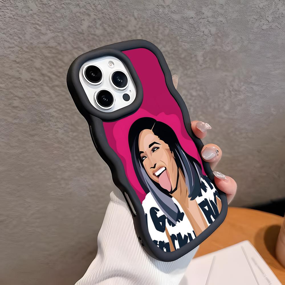 

Cardi B Wavy Edge TPU Mobile Phone Case for iPhone 17 16 15 14 13 12 11 Air Pro Max Plus Colorful Cover iPhone 12 Pro