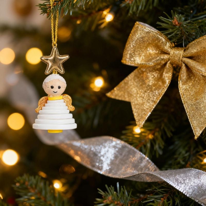 Plastic Button Craft Hanging Ornament Set For Kid Adult Art Craft Handmade Festival Gift Christmas Tree Decoration