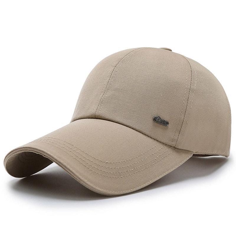 Spring and Autumn New Baseball Cap Shade Sunscreen Men's Cap Canvas Extended Brim Cotton Polyester