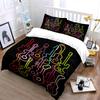 Colorful Neon Guitar Silhouettes. Bedding Sets Duvet Cover Sets Duvet Covers Pillowcases(1 * Duvet Cover 2 * Pillowcases Without Duvet Insert)