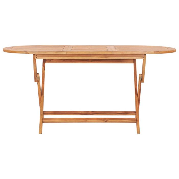 Salon de jardin pliable en teck - TECK - 160 x 80 x 75 cm