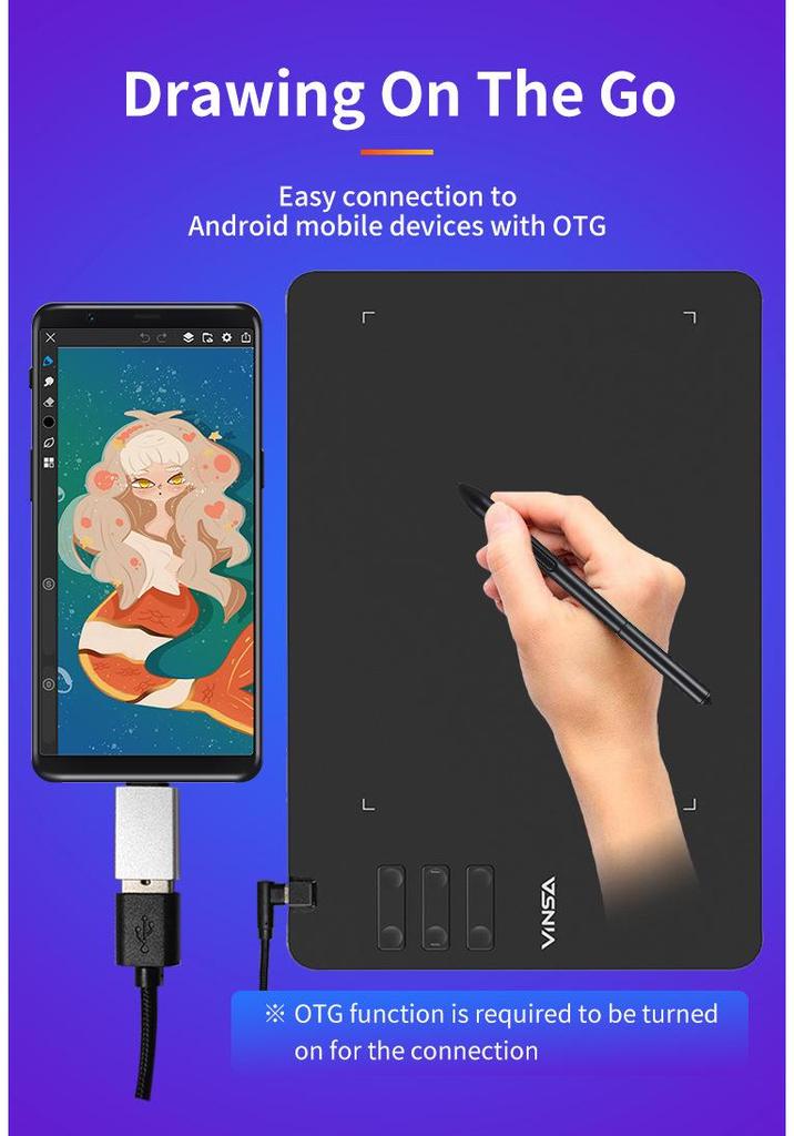 T605 Digital Drawing Tablet for Online Classes and Manga Art