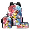 Kids School Backpack Set With Lunch Bag Pencil Case - Cartoon Print Lightweight Ergonomic Design Grades 1-2