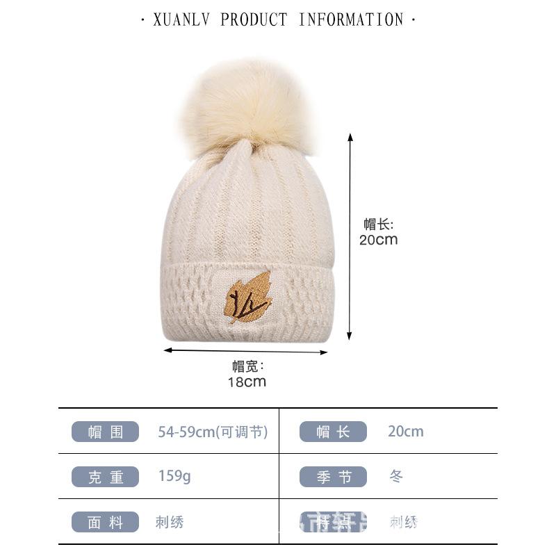 Hairball Hat Women's Winter Plush Cute Versatile Autumn and Winter Warm Thickened Fashion Foreign Style Knitted Wool Hat
