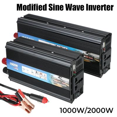 Onduleur universel à onde sinusoïdale modifiée DC 12 V vers AC 220 V avec chargeur USB Convertisseur de tension de voiture 1000 W 2000 W