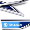 AAAAD1 2Pcs Car Stickers Badge Metal 3D Decorative Blade Style for Skoda VRS Octavia Kamiq Kodiaq Karoq RS Fabia Auto Accessories