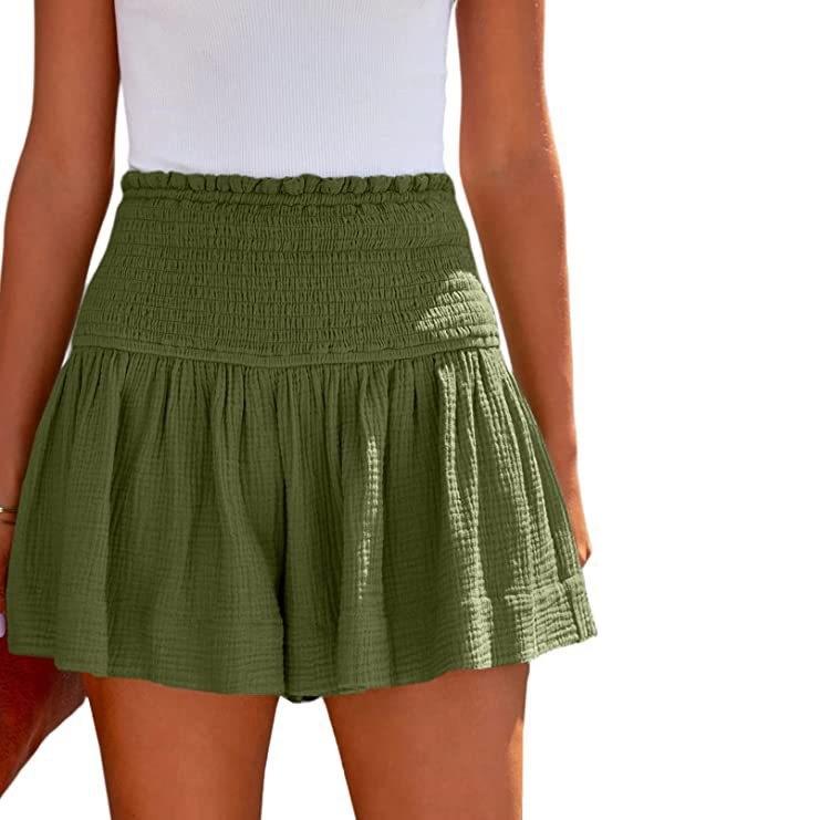 Damen Shorts Baumwolle Niedliche Shorts Strand Culottes Sommer Freizeitshorts