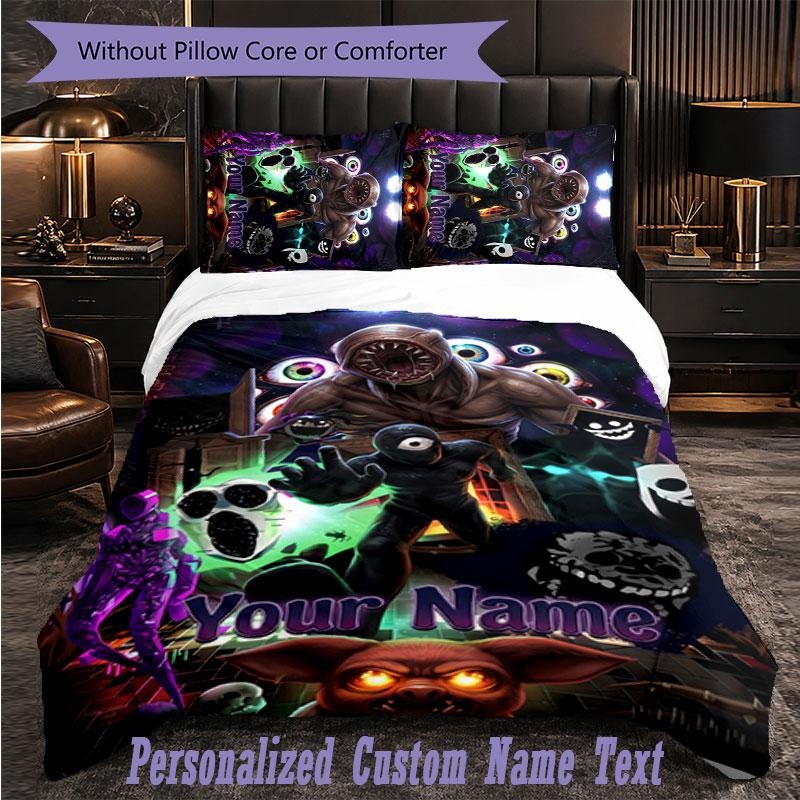 Personalized 3Pcs Bedding SetDoors Custom Text Duvet Cover Pillowcase Set Bedroom Gift