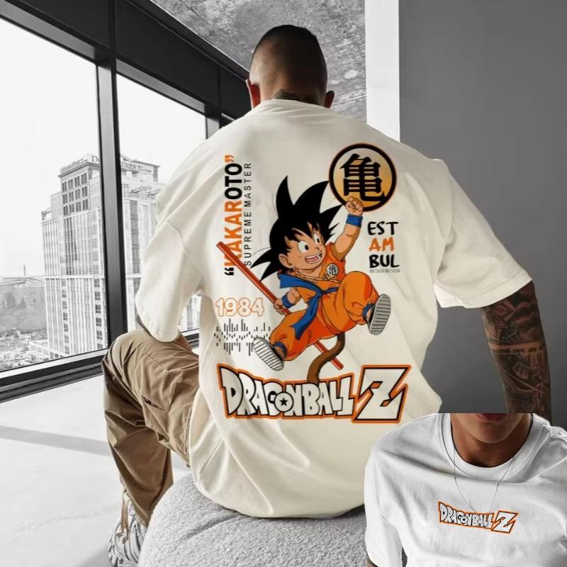 Dragon Ball Z Anime Wukong Cosplay Men's Oversized T-Shirt Fashion Printing Summer Cotton Short Sleeve Top Casual Clothes