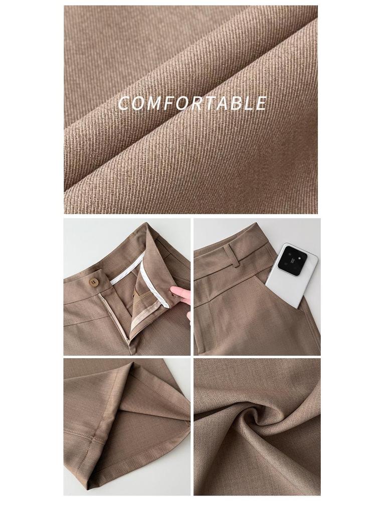 High-End Women's Suit Pants: Slimming, Thin, Narrow Spring/Summer Style, Straight-Leg with Good Drape, Comfy Loose Wide-Leg for Commute.