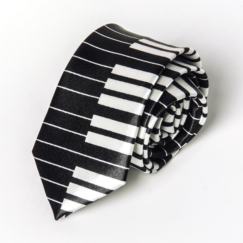 Korean Style Fashionable and Casual 5cm Piano Trendy Tie for Male and Female Students Note Personalized Music Narrow Tie
