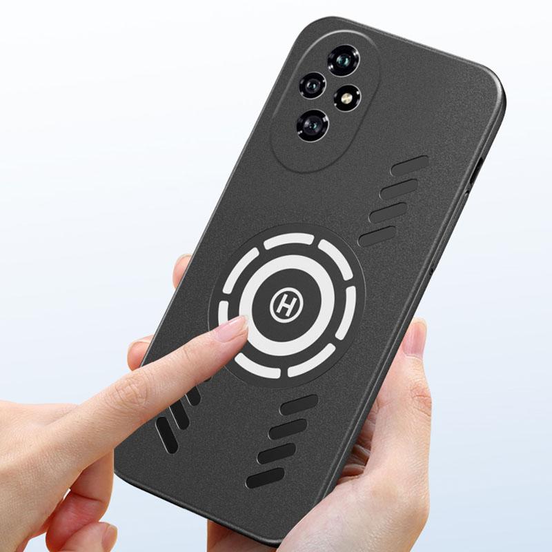 For Honor 200 100 Pro Rock Sand Ice Magnetic Heat Dissipation Matte Anti-fingerprint PC Case Breathable Cooling Anti-slip Cover Shell