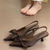 Women Shoes Spring New Butterfly Knot Women Slingbacks Heels Shoes Sexy Dress Thin Heel Pointed Toe Ladies High Heels Women