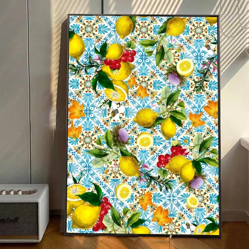 Lemon Market Print Poster Good Quality Prints And Posters Vintage Room Home Bar Cafe Decor Aesthetic Art Canvas Paintings