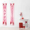 1 Pair Valentine's Day Couplet Eye-Catching Clear Pattern Door Hanging Banner for Home Holiday Decoration