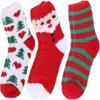 3 Pairs Of Holiday Cozy Socks Cute And Fluffy Winter Stocking Fillers (unisex)