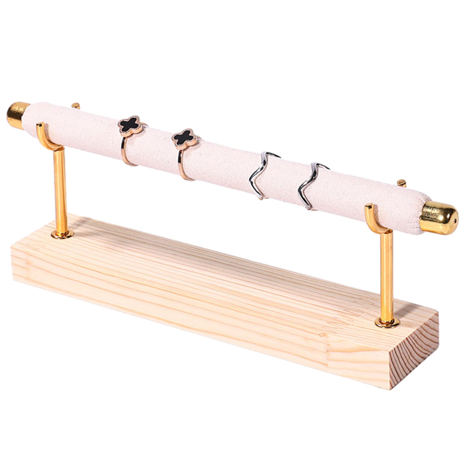 

Стойка для колец из цельного дерева, элегантный и минималистичный органайзер для ювелирных изделий, портативная стойка для хранения ювелирных изделий, держатель для дисплея 1 бежевый