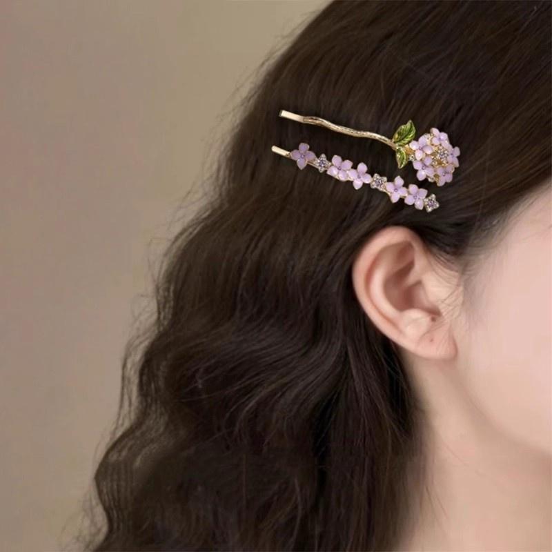 Exquisite Wisteria Flower Bangs Broken Hairclip High-end and Versatile Side Clip Exquisite Straight Clip Headband Hair Accessory