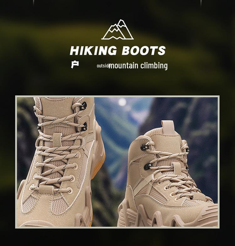 Męskie Pustynne Wysokie Outdoorowe Buty Turystyczne Odporne na Przebicie - Antypoślizgowe, Odporne na Ścieranie Taktyczne Sneakersy