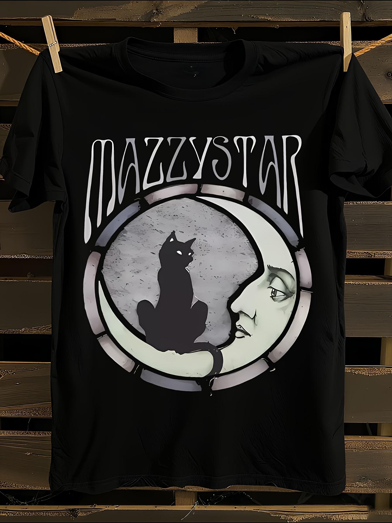Mazzy Star Moon Cat Logo Tshirt S