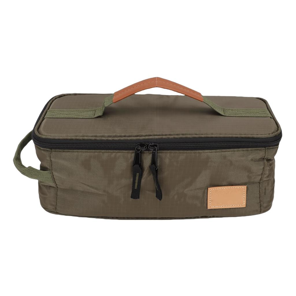 Camping-Kochgeschirr-Tasche 210D Karostoff Isoliert Kochutensilien Reisetasche mit PU-Griff für BBQ-Picknick