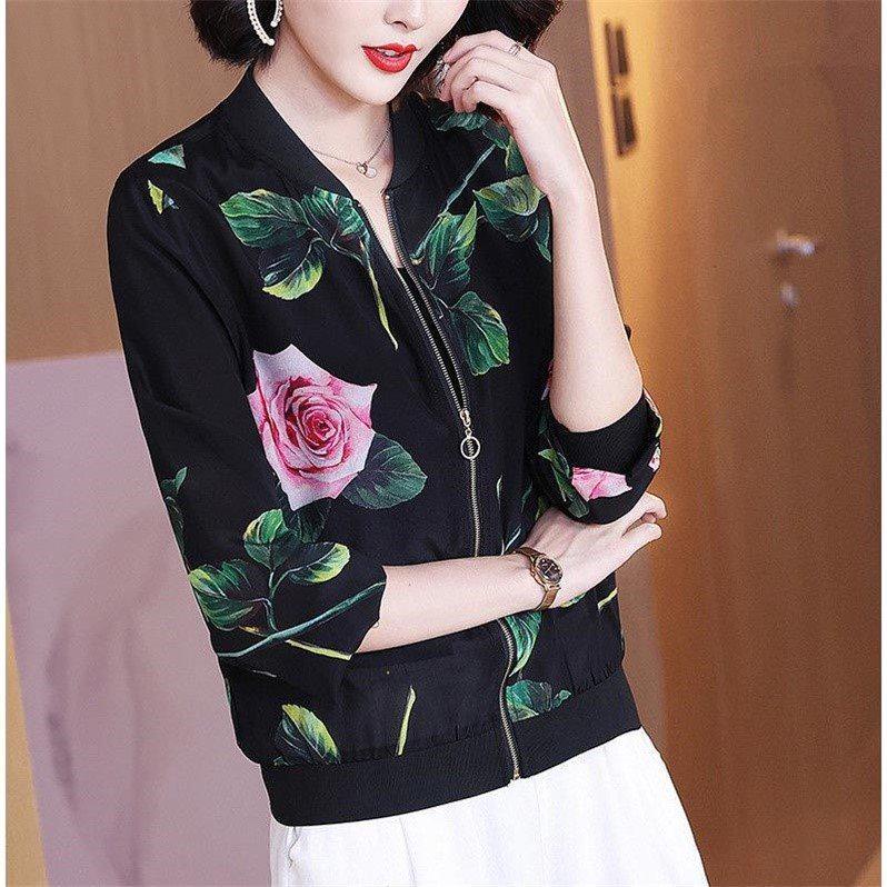 Women's Long Sleeve Chiffon Zipper Jacket - Loose, Lightweight Cardigan for Spring and Autumn 2025, Ideal for Summer Sun Protection.