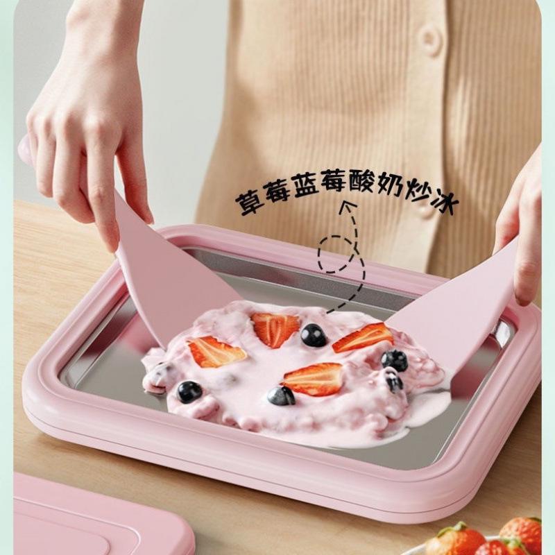 DIY Children's Fried Yogurt & Ice Cream Machine - Small Household 304 Ice Tray