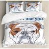 French Bulldog Duvet Cover Set Cute Animal Modern Decorative 3 Piece Bedding Set With 2 Pillowcase Dog Pattern Comforter Covers