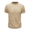Summer Slim Fit Ribbed Elastic T-shirt Men Casual Knitted Round Neck Short Sleeves Pullover Solid Color Daily Tops Clothes