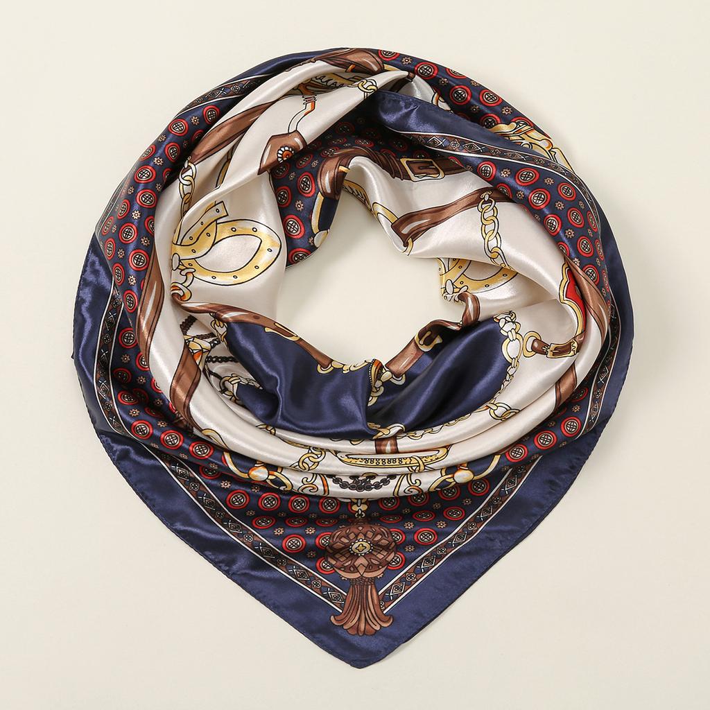 90*90Cm Women Square Silk Scarf Luxury Large Shawl Neckerchief Print Headband Female Foulard Bandana Wraps Hijab Scarves