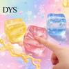 Relaxation Squeeze Ball Transparent Lemon Toy, Stress Relief Jellyfish Ice Cream Safe Soft Clear Cube Sensory Toy for Kids Adults
