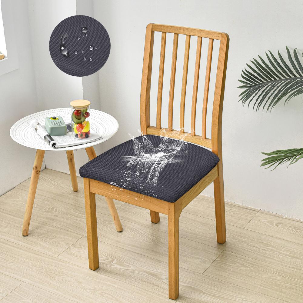 100%Waterproof Chair Cover Spandex Jacquard Chair Seat Cover High Stretch Cushion Cover For Dining Room Kitchen Home  1/2/4/6pcs