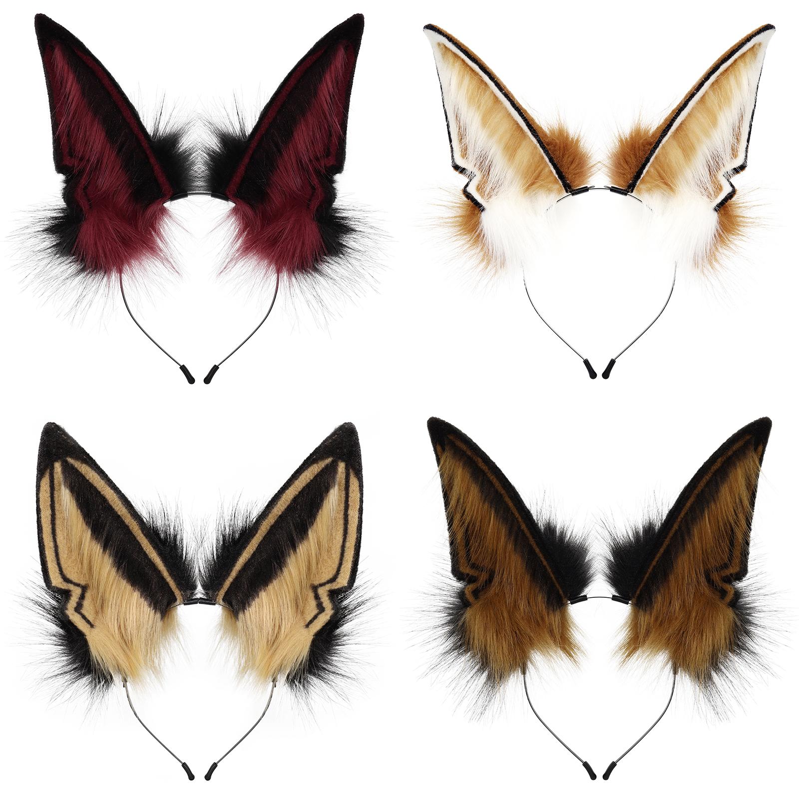 Yiran Sexy Lingerie Unisex Kids Animal Fox Wolf Ears Headband Handmade Women Men Hair Hoop Cosplay Headwear For Party