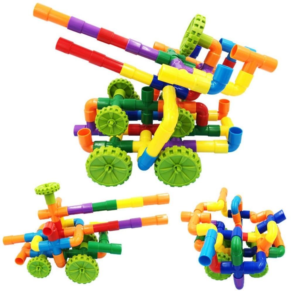 DIY Water Pipe Building Blocks Assembly Design Plastic Construction Educational Toys Splicing Pipes Montessori Building Blocks